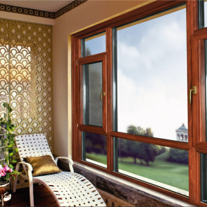 Premium Luxury KS138 Aluminum Wood Diamond Mesh Window