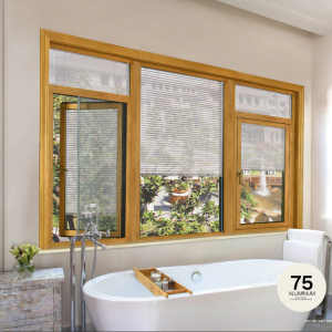 Premium Luxury KS75 Aluminum Wood Hidden Screen Window