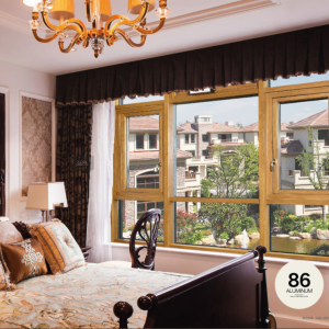 Premium Luxury KS86 series Aluminum wood casement outswing hidden screen windows