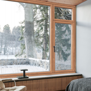 Wooden Simple Series KS118 IN Aluminum-wood Composite Double Inward-Opening Windows